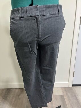 LOFT Dark Gray Straight-Leg Trousers